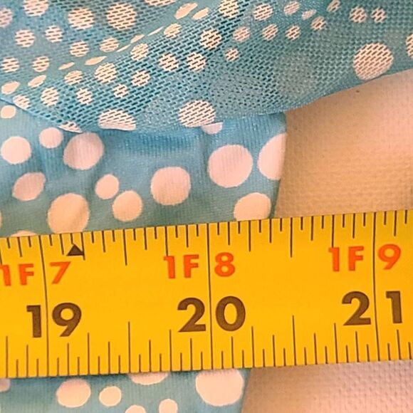 X By GOTTEX Womens Polkadot Pullover Activewear Top Aqua White Size Large NWT - Picture 9 of 13